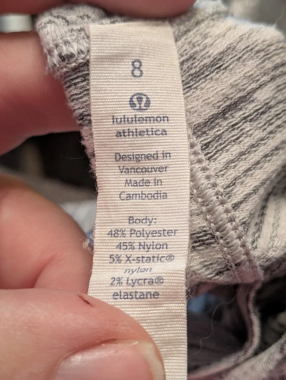 Lululemon Gray Cardio Squad Tank II Woman's Size 8‎